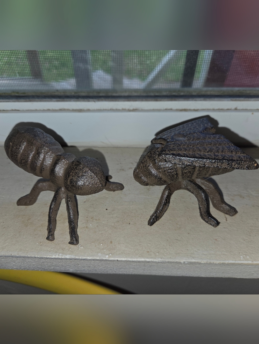 3" Cast Iron Grub Moth & Ant Paperweight/Door Stop/Garden Decor